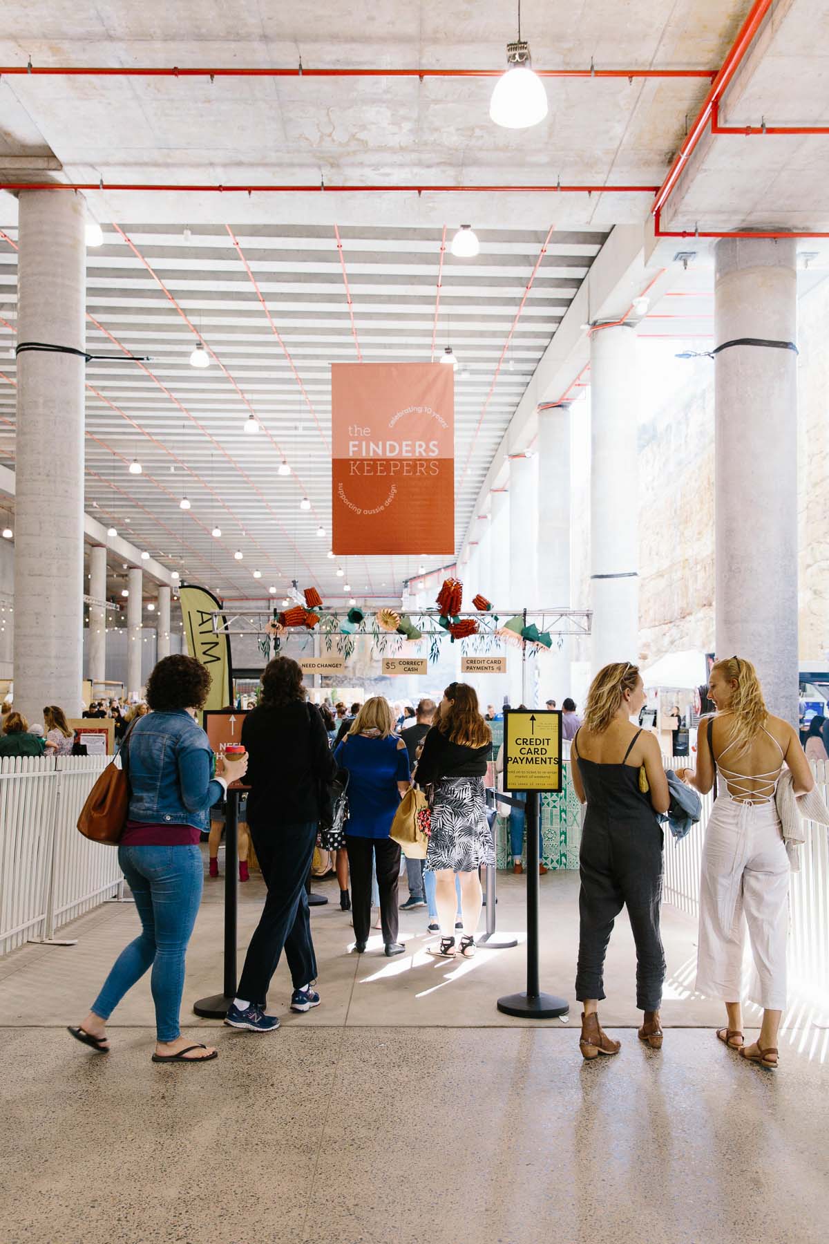 The bright and welcoming entry way to The Finders Keepers Market Sydney Australia