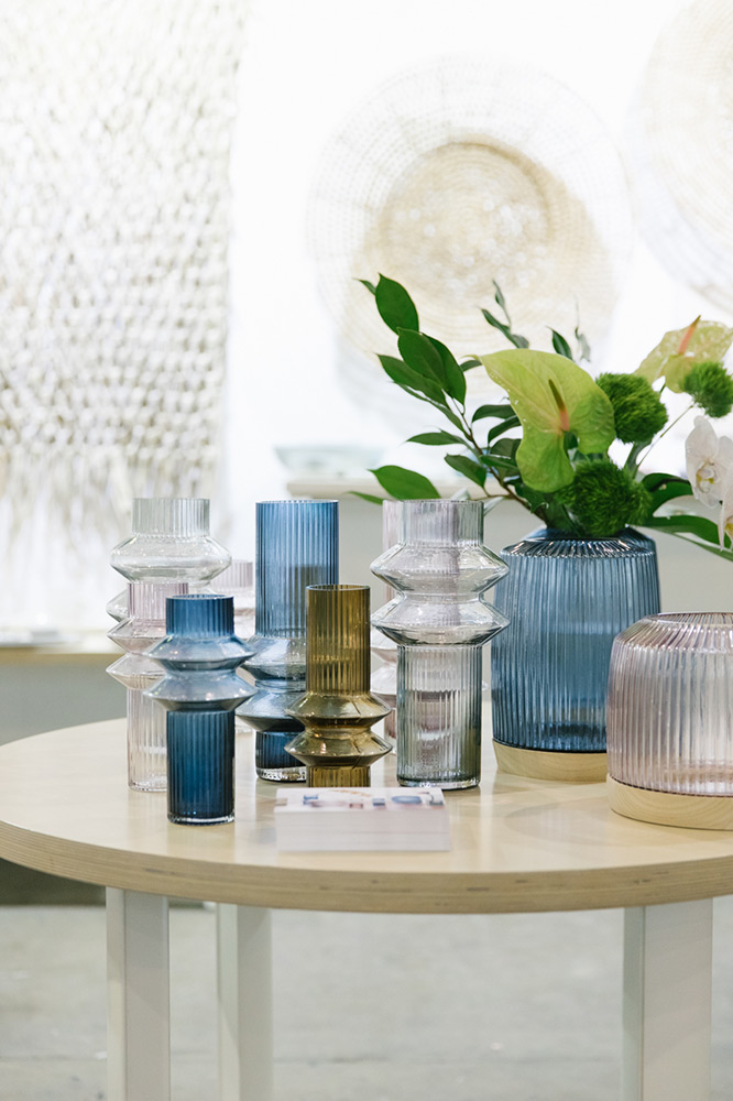 Marmoset glass vases on display