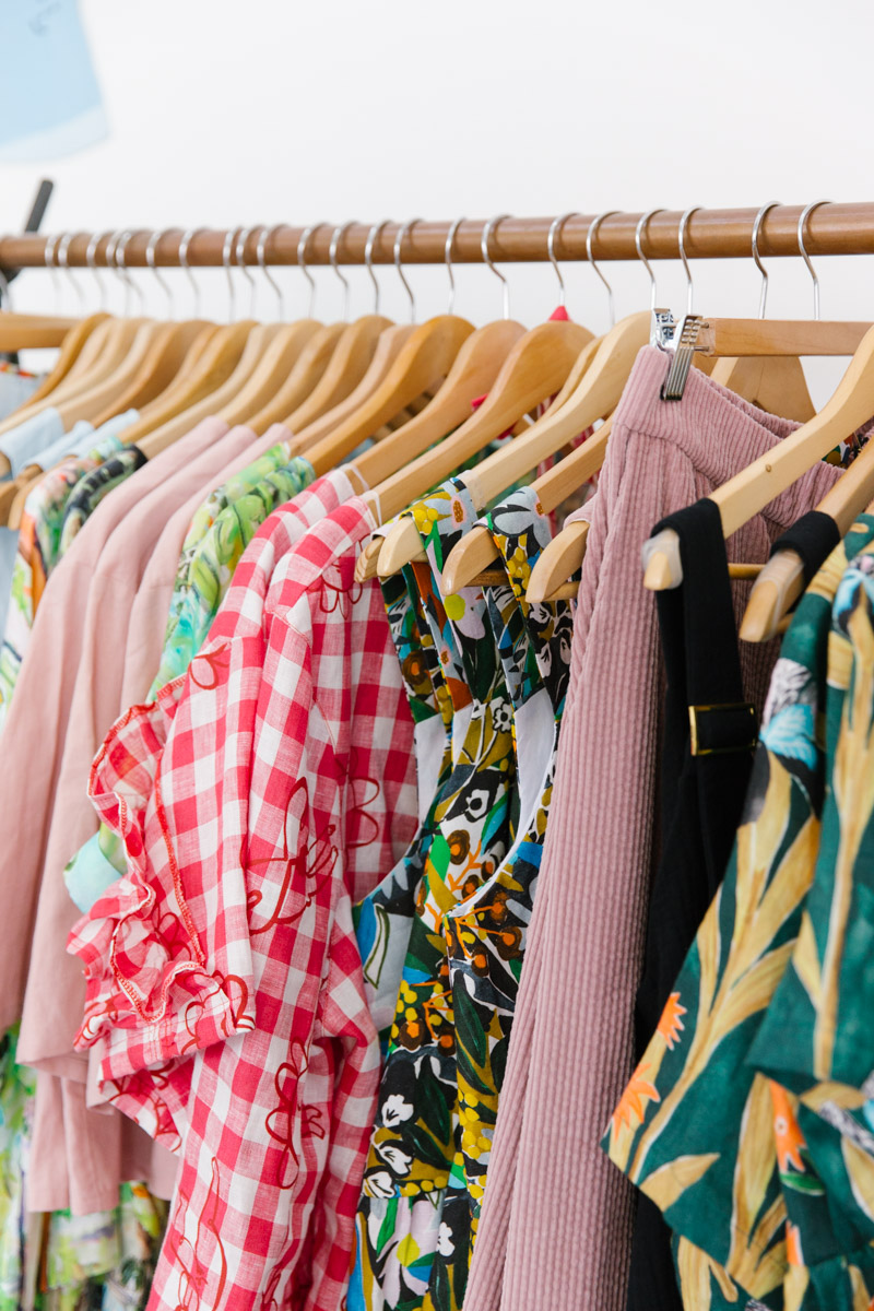 Rack of locally Melbourne made ethical fashion