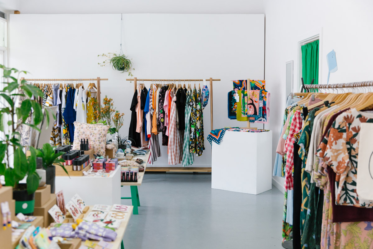 Shop interior with locally made fashion and gifts