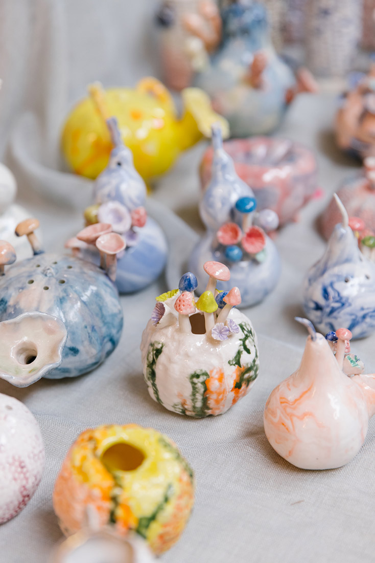 Close up of handmade ceramics by Albatross Ceramics, Sydney