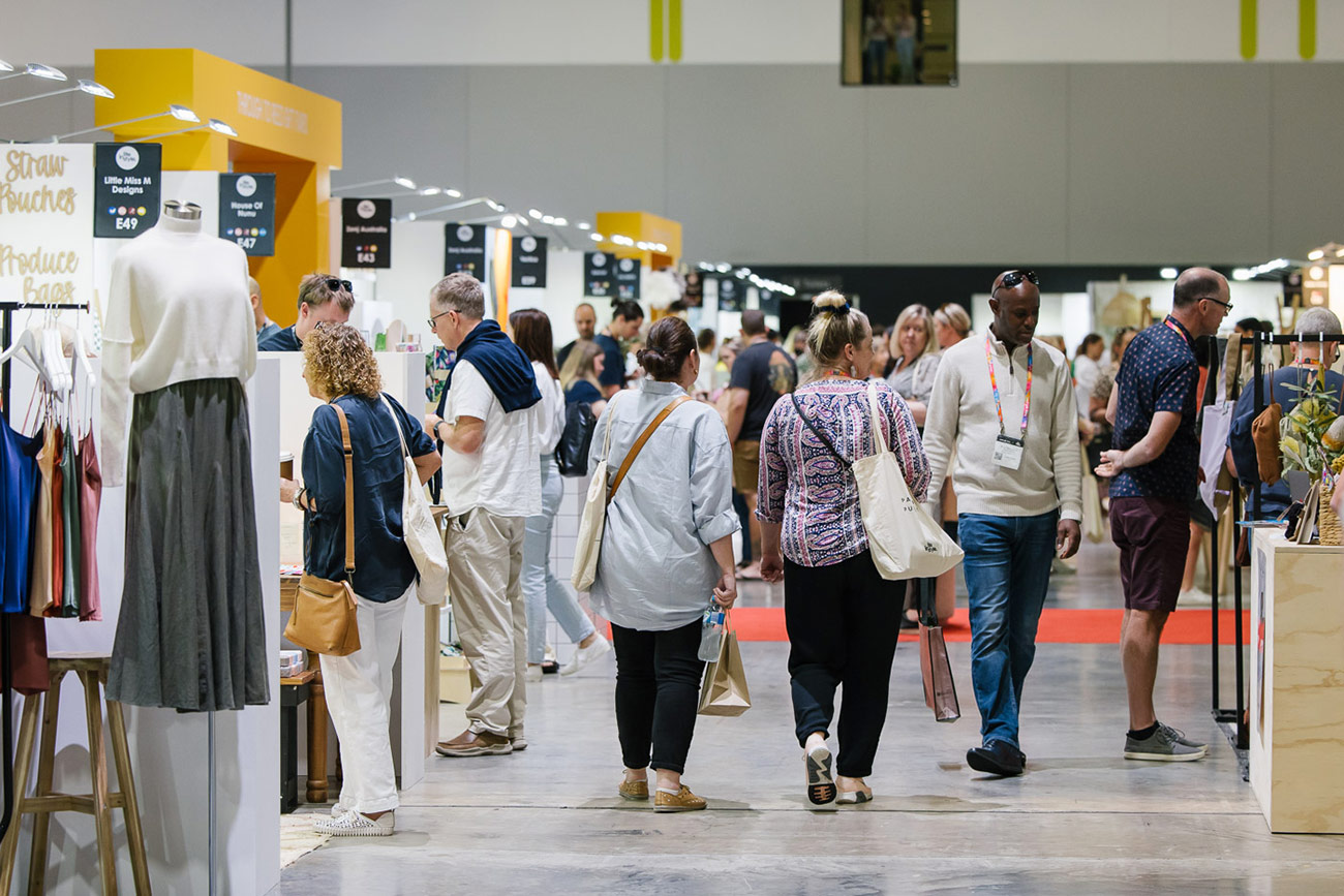 Shoppers browse the aisles of Life Instyle trade show