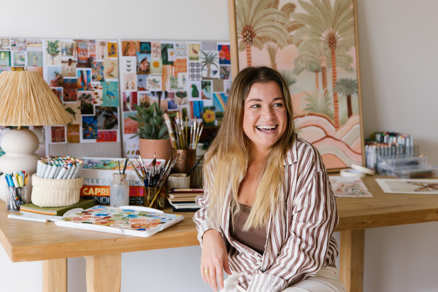 Portrait of artist Karina Jambrak in her Coogee studio in Sydney, photo by Samee Lapham