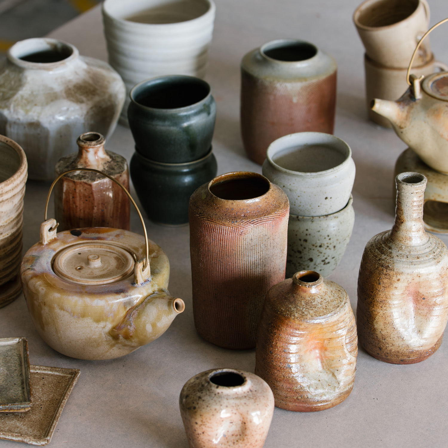 Selection of works by Emi Ceramics on a table together