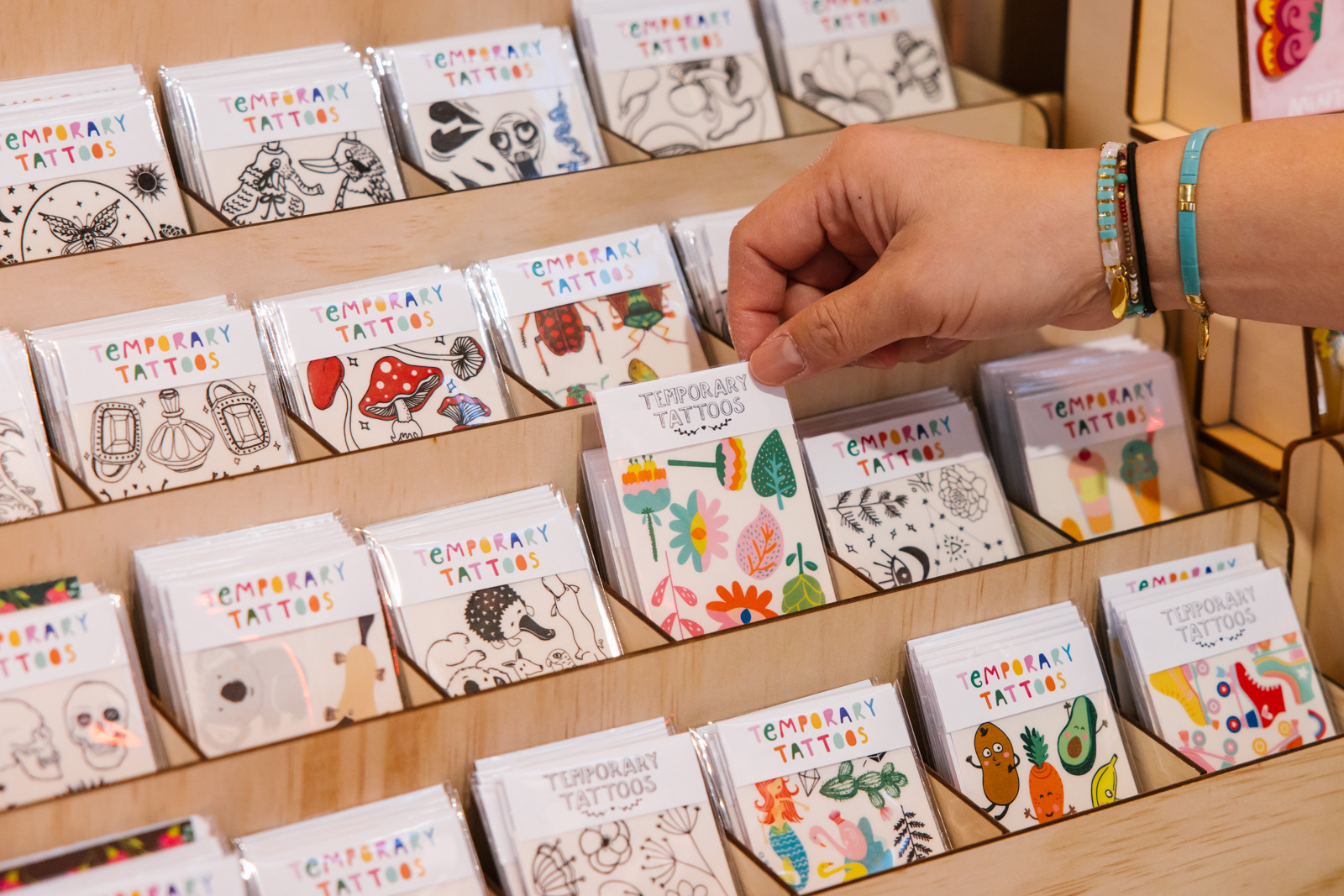 Temporary tattoos by Missy Minzy at The Finders Keepers Market